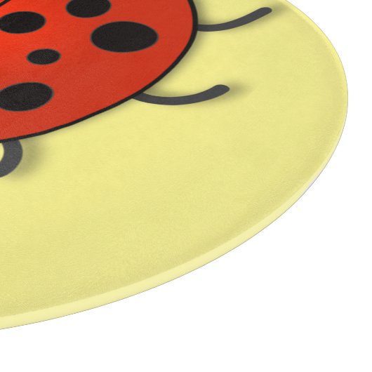 Cute happy red ladybug cartoon afbeelding snijplank (Hoek)