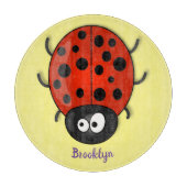 Cute happy red ladybug cartoon afbeelding snijplank (Voorkant)