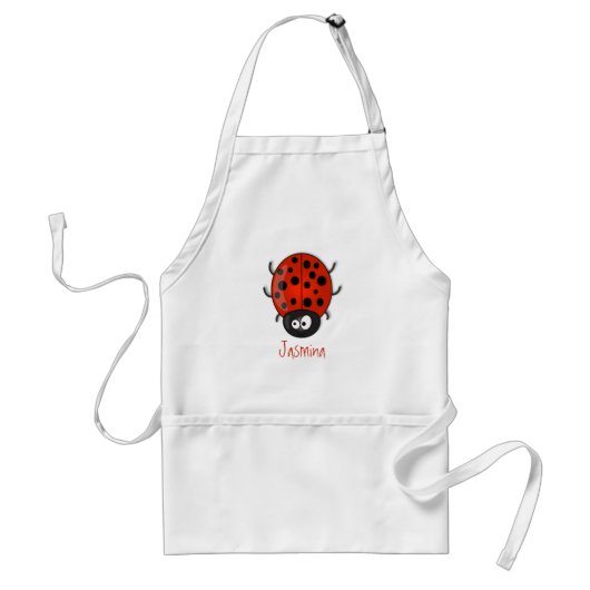 Cute happy red ladybug cartoon afbeelding standaard schort (Voorkant)