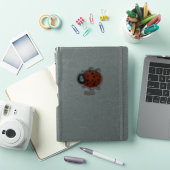 Cute happy red ladybug cartoon afbeelding sticker (iPad Cover)
