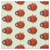 Cute happy red ladybug cartoon afbeelding stof (Swatch)