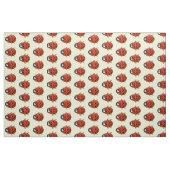 Cute happy red ladybug cartoon afbeelding stof (Fat Quarter)