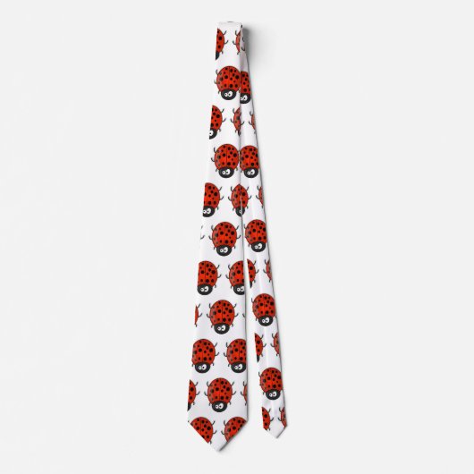 Cute happy red ladybug cartoon afbeelding stropdas (Voorkant)