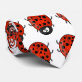 Cute happy red ladybug cartoon afbeelding stropdas (Opgerold)