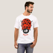 Cute happy red ladybug cartoon afbeelding t-shirt (Voorkant volledig)