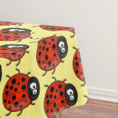 Cute happy red ladybug cartoon afbeelding tafelkleed (Voorbeeld)