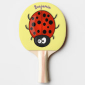 Cute happy red ladybug cartoon afbeelding tafeltennisbatje (Achterkant)