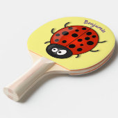 Cute happy red ladybug cartoon afbeelding tafeltennisbatje (Voorkant Gekanteld)