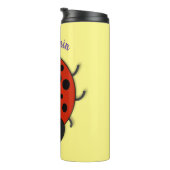 Cute happy red ladybug cartoon afbeelding thermosbeker (Geroteerd rechts)