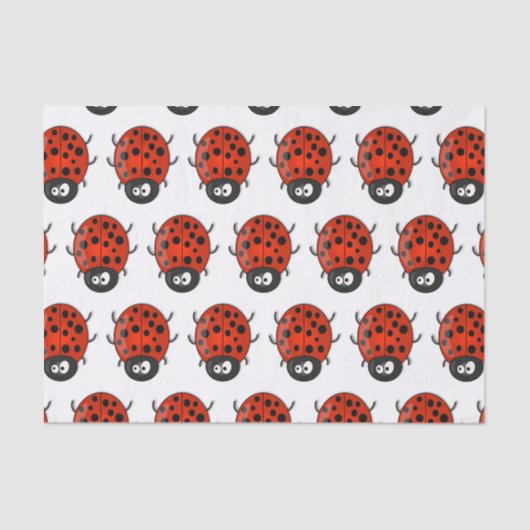 Cute happy red ladybug cartoon afbeelding tissuepapier (Voorkant)