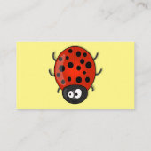 Cute happy red ladybug cartoon afbeelding visitekaartje (Achterkant)