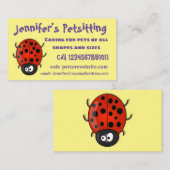 Cute happy red ladybug cartoon afbeelding visitekaartje (Voorkant / Achterkant)