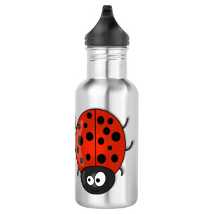 Cute happy red ladybug cartoon afbeelding waterfles