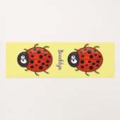 Cute happy red ladybug cartoon afbeelding yogamat (Achterkant (horizontaal))