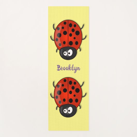 Cute happy red ladybug cartoon afbeelding yogamat (Voorkant)