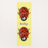 Cute happy red ladybug cartoon afbeelding yogamat (Achterkant)