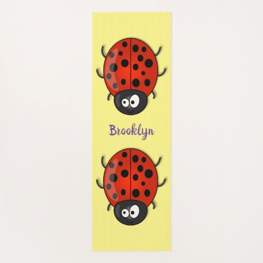 Cute happy red ladybug cartoon afbeelding yogamat (Achterkant)