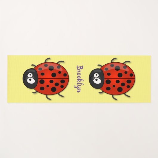 Cute happy red ladybug cartoon afbeelding yogamat (Voorkant (horizontaal))