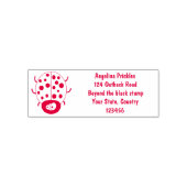 Cute happy red ladybug cartoon afbeelding  zelfinktende stempel (Design)