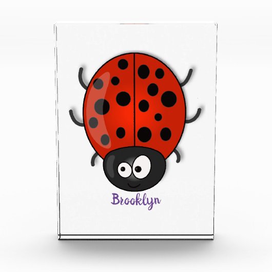 Cute happy red ladybug cartoon illustration fotoblokken (Voorkant)