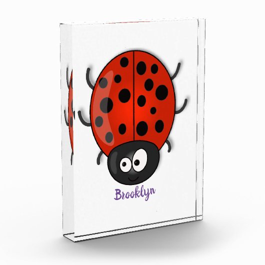 Cute happy red ladybug cartoon illustration fotoblokken (Links)
