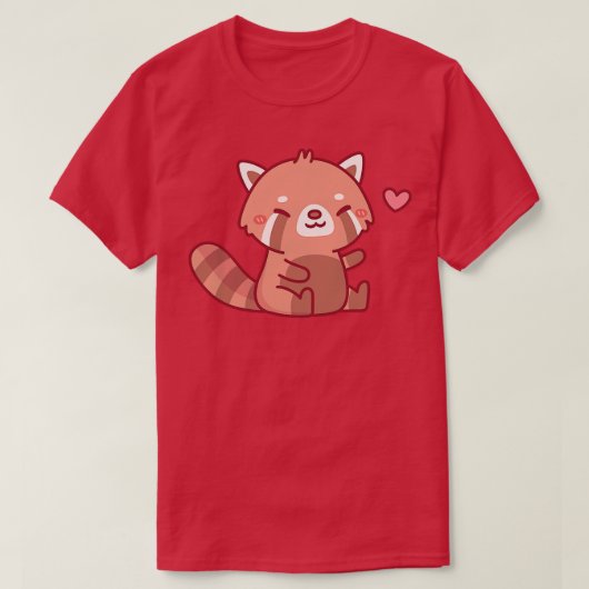 Cute Happy Red Panda Doodle T-shirt (Design voorkant)