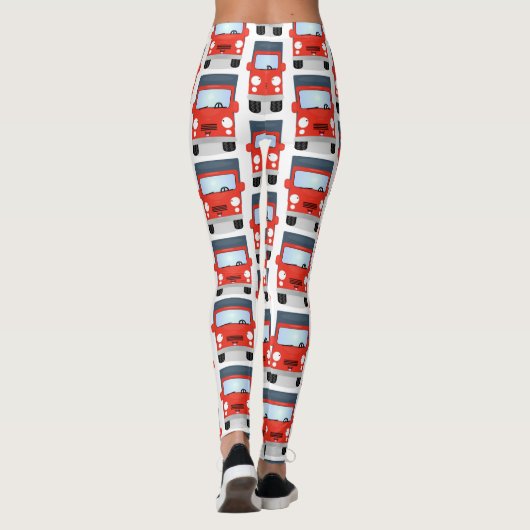 Cute happy red truck cartoon illustratie leggings (Achterkant)