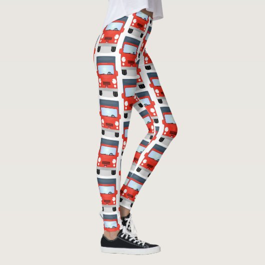 Cute happy red truck cartoon illustratie leggings (Rechts)