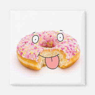 Cute happy roink doughnut magnet