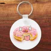 Cute happy roze doughnut sleutelhanger (Voorkant)