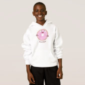 Cute happy roze glaasje donut cartoon (Voorkant volledig)