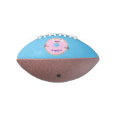 Cute happy roze glaasje donut cartoon american football (Gedraaid 270)