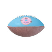 Cute happy roze glaasje donut cartoon american football (Gedraaid 90)
