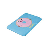 Cute happy roze glaasje donut cartoon badmat (Gekanteld)