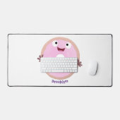 Cute happy roze glaasje donut cartoon bureaumat (Keyboard & Muis)