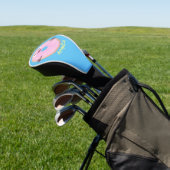 Cute happy roze glaasje donut cartoon golfheadcover (Insitu)