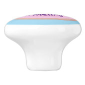 Cute happy roze glaasje donut cartoon keramische knop (Zijkant)