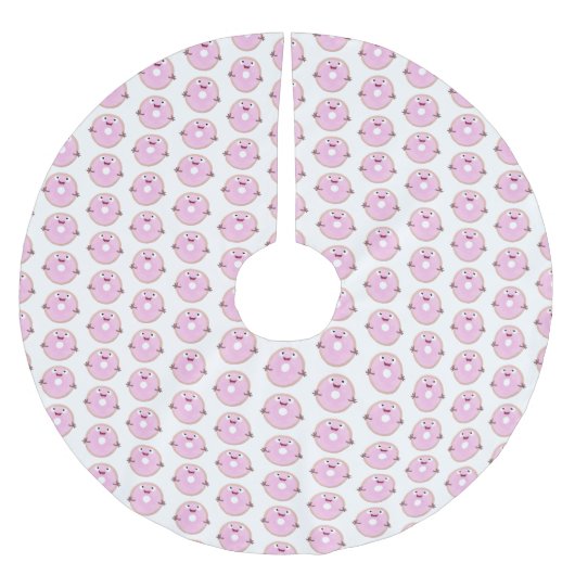 Cute happy roze glaasje donut cartoon kerstboom rok (Voorkant)