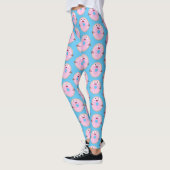 Cute happy roze glaasje donut cartoon leggings (Links)