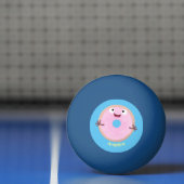 Cute happy roze glaasje donut cartoon pingpongbal (Net)