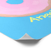 Cute happy roze glaasje donut cartoon poster (Hoek)