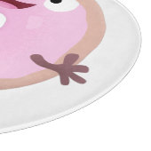 Cute happy roze glaasje donut cartoon snijplank (Hoek)