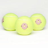 Cute happy roze glaasje donut cartoon tennisballen (Multi)
