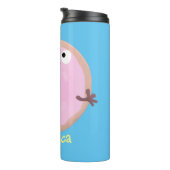 Cute happy roze glaasje donut cartoon thermosbeker (Geroteerd rechts)