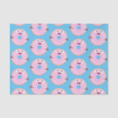 Cute happy roze glaasje donut cartoon tissuepapier (Voorkant)