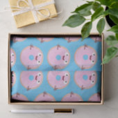 Cute happy roze glaasje donut cartoon tissuepapier (Geschenk)