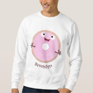 Cute happy roze glaasje donut cartoon trui