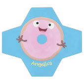 Cute happy roze glaasje donut cartoon voetbal (Enkel)