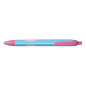 Cute happy roze glaasje donut cartoon zwarte inkt pen (Achterkant)