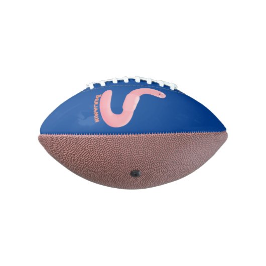 Cute happy roze regenworm cartoon american football (Gedraaid 270)